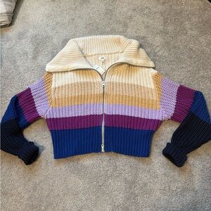 Aerie Multicolor Striped Cardigan